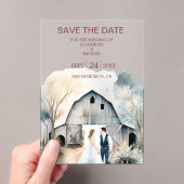 Invitations En Acrylique Aquarelle Rustique Mariage de grange (In situ (ordinateur de poche))