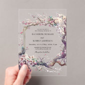 Invitations En Acrylique Aquarelle Sakura Cherry Flower Mariage (In situ (ordinateur de poche))