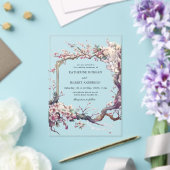 Invitations En Acrylique Aquarelle Sakura Cherry Flower Mariage (Insitu (Mariage))