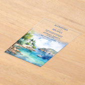 Invitations En Acrylique Aquarelle Santorin Mariage grec (Poser)