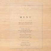 Invitations En Acrylique Aquarelle Starfish Elégant Mariage Acrylique Menu (Recto)