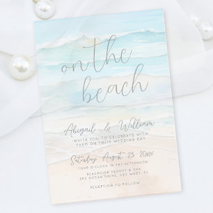 Invitations En Acrylique Aquarelle sur le mariage à la plage