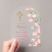 Invitations En Acrylique Aquarelle Tulipes Arch Baptême (In situ (ordinateur de poche))