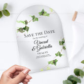 Invitations En Acrylique Aquarelle verte Vine d'Ivy Mariage Enregistrer la 