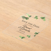 Invitations En Acrylique Aquarelle verte Vine d'Ivy Mariage Enregistrer la  (Poser)