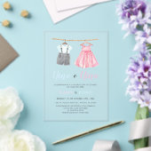 Invitations En Acrylique Aquarelle Vêtements de bébé espagnol Révélation de (Insitu (Mariage))