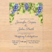 Invitations En Acrylique Aquarelle Vigne Vignoble Vignoble Mariage (Recto)