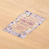 Invitations En Acrylique Aquarelle violette Fée Florale Premier anniversair (Poser)