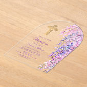 Invitations En Acrylique Aquarelle Wisteria Arch Baptême (Poser)
