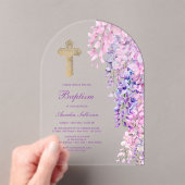 Invitations En Acrylique Aquarelle Wisteria Arch Baptême (In situ (ordinateur de poche))