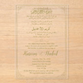 Invitations En Acrylique Arabe Anglais Moderne Musulman classique (Recto)
