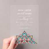 Invitations En Acrylique Arabe Art Nouveau Floral Arc Mandala Mariage (In situ (ordinateur de poche))