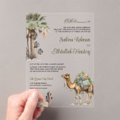 Invitations En Acrylique Arabian Palm Desert Camel Muslim Wedding (In situ (ordinateur de poche))