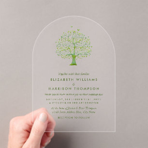 Invitations En Acrylique Arbre de Vie, Mariage Élégant