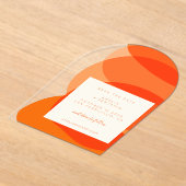 Invitations En Acrylique Arc Abstrait Orange unique moderne Enregistrer la  (Poser)