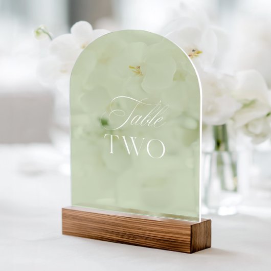 Invitations En Acrylique Arc Acrylique Sage Vert Mariage Tableau Deux Nombr