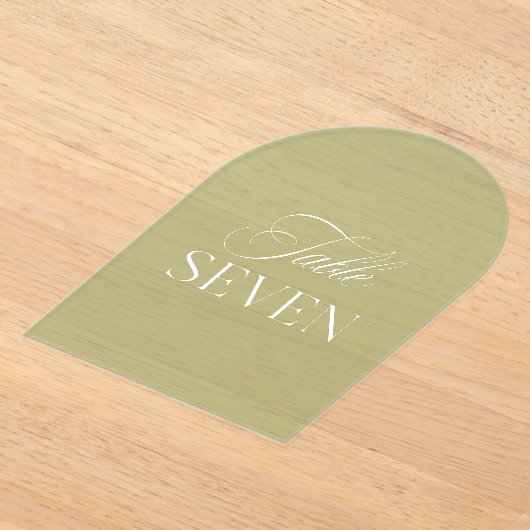 Invitations En Acrylique Arc Acrylique Sage Vert Mariage Tableau Sept Nombr (Poser)