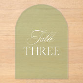 Invitations En Acrylique Arc Acrylique Sage Vert Mariage Tableau Trois Nomb (Recto)