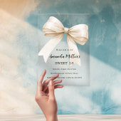 Invitations En Acrylique Arc beige élégant clair Sweet 16 luxe