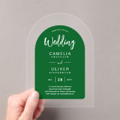 Invitations En Acrylique Arc Blanc Vert Acrylique Mariage Invite Moderne (In situ (ordinateur de poche))