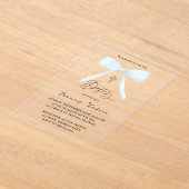 Invitations En Acrylique arc bleu pastel | Baptême (Poser)