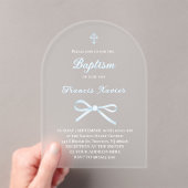 Invitations En Acrylique arc bleu pastel Baptême (In situ (ordinateur de poche))