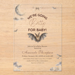 Invitations En Acrylique Arc Céleste Nous Sommes Fous de la Fête de Bébé