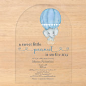 Invitations En Acrylique Arc de cercle pour la Baby Shower d'un Petit Garço (Recto)
