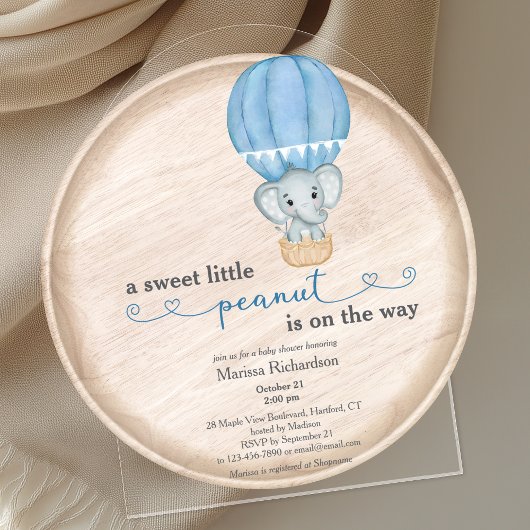 Invitations En Acrylique Arc de cercle pour la Baby Shower d'un Petit Garço