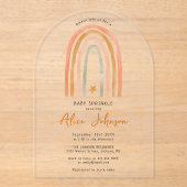 Invitations En Acrylique Arc De Douche Arc Arc Arc Arc Et Étoile Boho Baby (Recto)