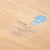 Invitations En Acrylique Arc de douche pour bébé bleu éléphant (Poser)