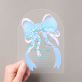 Invitations En Acrylique Arc de douche pour bébé en ruban bleu (In situ (ordinateur de poche))