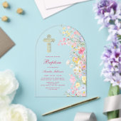 Invitations En Acrylique Arc de fleurs de prairie Baptême (Insitu (Mariage))