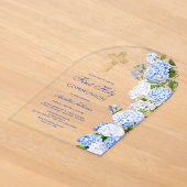 Invitations En Acrylique Arc de l'Hydrangea Bleue Première Communion (Poser)