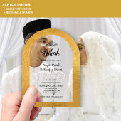 Invitations En Acrylique Arc d'or ACRYLIQUE Mariage musulman islamique Élég