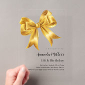 Invitations En Acrylique Arc d'or clair anniversaire (In situ (ordinateur de poche))