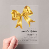 Invitations En Acrylique Arc d'or clair Sweet 16 (In situ (ordinateur de poche))