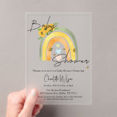 Invitations En Acrylique Arc En Ciel Boho Avec Baby shower De Fleurs De Sol (In situ (ordinateur de poche))