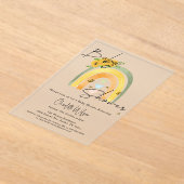 Invitations En Acrylique Arc En Ciel Boho Avec Baby shower De Fleurs De Sol (Poser)