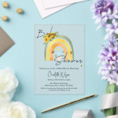 Invitations En Acrylique Arc En Ciel Boho Avec Baby shower De Fleurs De Sol (Insitu (Mariage))