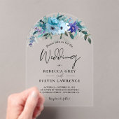 Invitations En Acrylique Arc mariage à ressort chic bleu pourpre (In situ (ordinateur de poche))