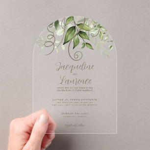 Invitations En Acrylique Arc Mariage de verdure tropicale luxuriante