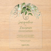 Invitations En Acrylique Arc Mariage de verdure tropicale luxuriante (Recto)