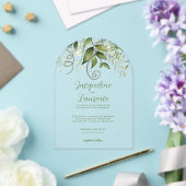 Invitations En Acrylique Arc Mariage de verdure tropicale luxuriante (Insitu (Mariage))