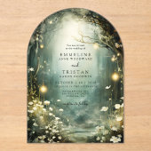 Invitations En Acrylique Arc Mariage Enchanted Forest Path Flowers (Recto)