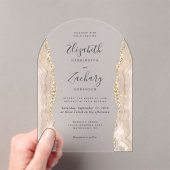 Invitations En Acrylique Arc Mariage moderne en or ivoire (In situ (ordinateur de poche))