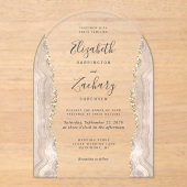 Invitations En Acrylique Arc Mariage moderne en or ivoire (Recto)