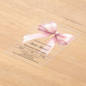 Invitations En Acrylique Arc rose fille clair Première communion (Poser)