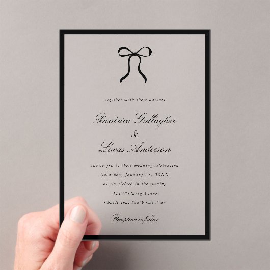 Invitations En Acrylique Arc Simple Mariage Classique (In situ (ordinateur de poche))