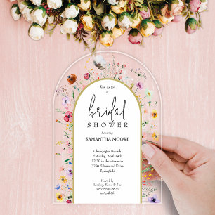 Invitations En Acrylique Arc supérieur de mariage champêtre chic